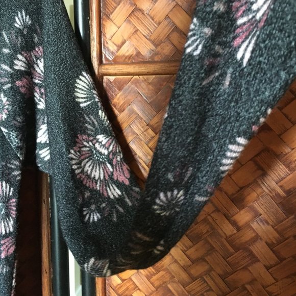 Whimsygoth Mock Neck Jersey Knit Swing Abstract Floral Mini Dress - Picture 8 of 15